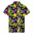 thumbnail image 4 of Camisa hawaiana con estampado 3D de palmeras tropicales para hombre, camisas con botones de frutas y plantas, blusa hawaiana de manga corta con solapa de gran tamaño para verano y playa, 4 of 5
