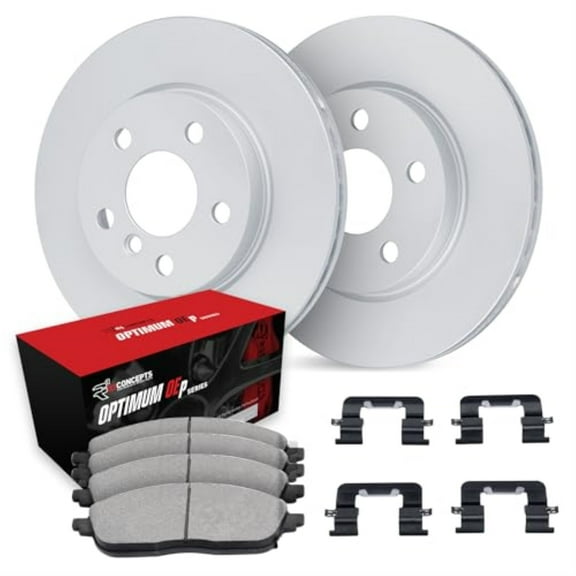 R1 Concepts Wjuh1 31079 R1 Brake Rotors Carbon Coated W/ Optimum Oe Pads & Hdw Fits select: 2011-2016 BMW 535, 2014-2018 BMW 640