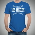 thumbnail image 4 of Los Angeles Baseball Laces - Pitcher, Team Sport Graphic T-Shirt - Medium - Royal, 4 of 7