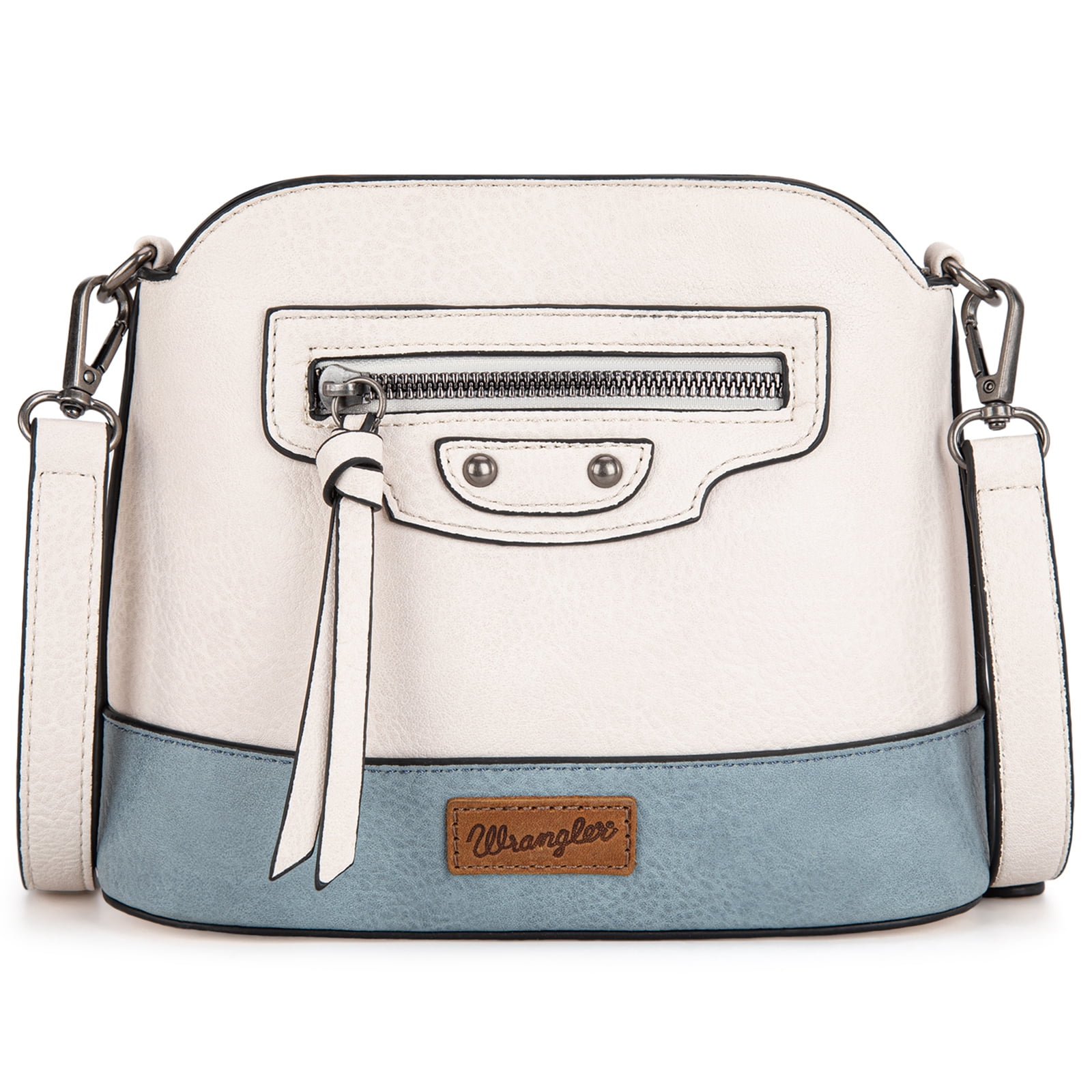 Wrangler Small Crossbody Bags for Women Shoulder Cute Purses and Handbags with Adjustable Strap, Beige-Jean