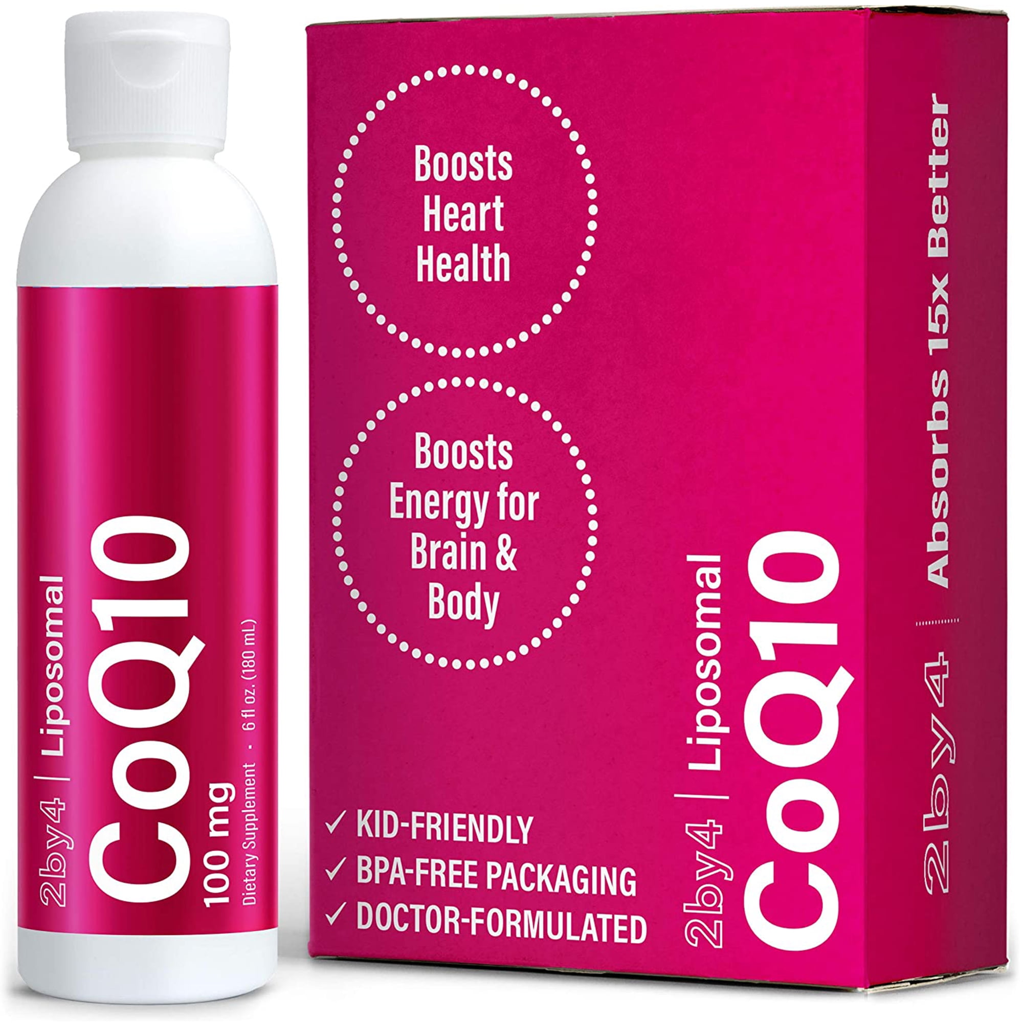 2by4 CoQ10 Ubiquinol Liposomal Liquid Supplement Heart Health Anti