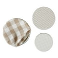 thumbnail image 2 of Set of 3 Assorted Beige and White Buffalo Check Woven Dish Covers, 2 of 3
