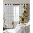thumbnail image 4 of Sunflowers Kitchen Curtains Wooden Summer Botanical Floral Watercolor Cafe Short Curtains for Bathroom Blackout Window Curtain Grommet Small Window Treatment Drapes for Bedroom Living Room 52"x45"x2, 4 of 9