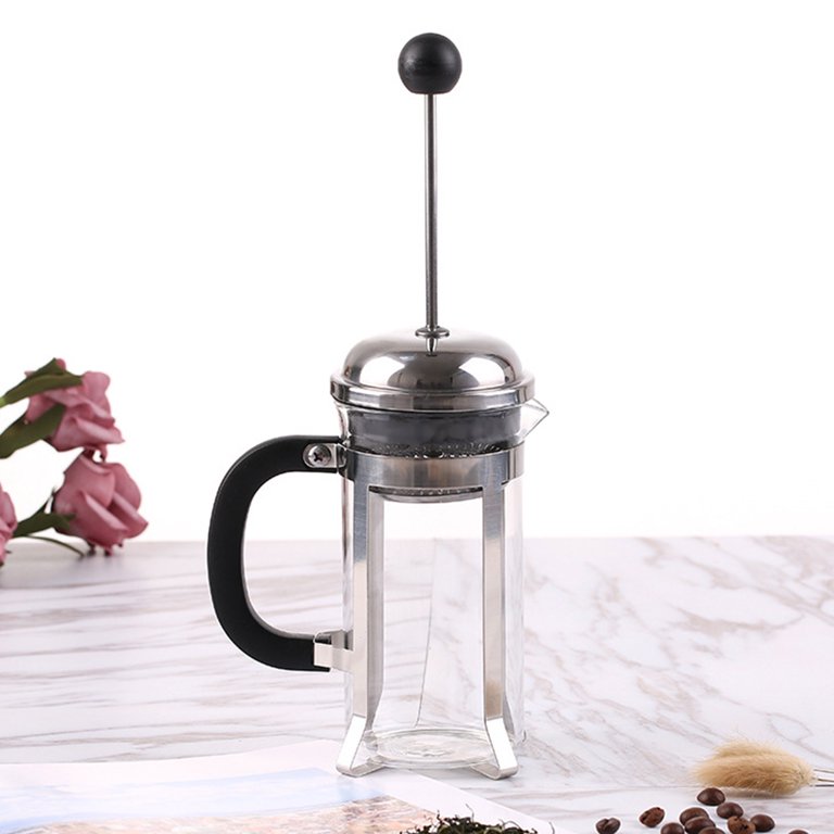 French Press Coffee Maker & Large Capacity Manual Heat Resistant Stainless  Steel Glass Transparent Manual Coffee Tea Percolator