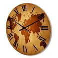 thumbnail image 3 of Designart 'Ancient World Map VI' Vintage Wood Wall Clock, 3 of 5