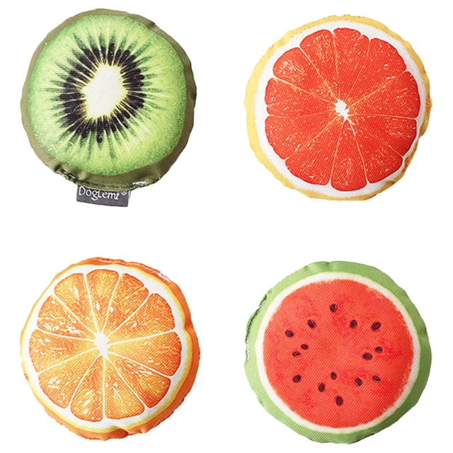 4 Pcs Jouets de Fruits à l'Herbe à Chat Fruits Adorables Jouets à l'Herbe à Chat à Modéliser Jouets à l'Herbe à Chat au Design Clochette Jouets à l'Herbe à Chat Jouets pour Chaton