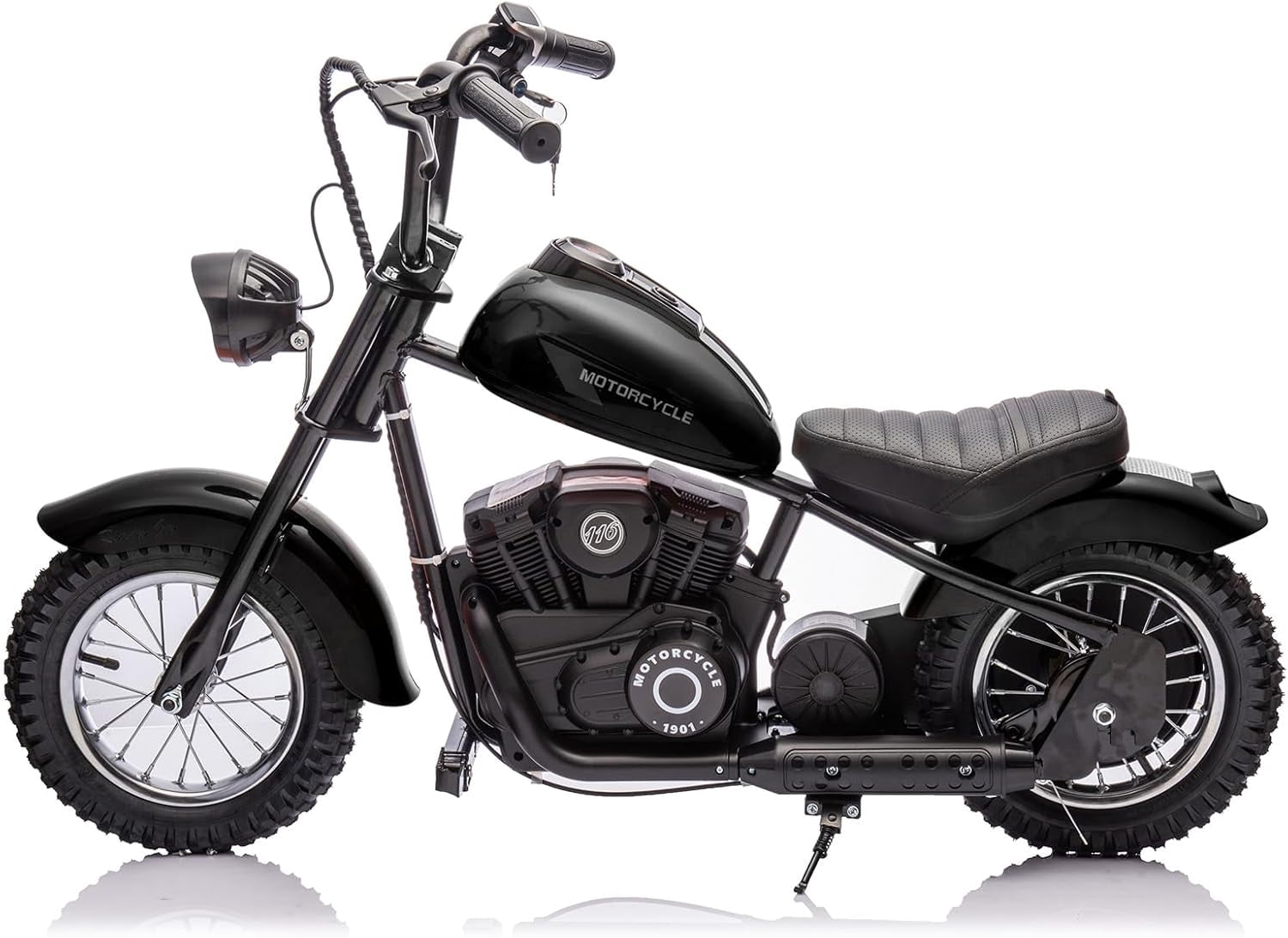 EastVita Electric Ride on Motorcycle for Kids, 24V 250W Kids Electric Dirt Bike, Two Speed 14MPH with Led Lights, Leather Seat, Rear Brake, Electric Motorbike Ride on Car