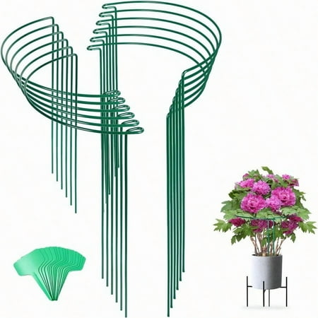 12 Pack Plant Support Stakes For Indoor Plants 24 Inch Peony Cages And Supports Peony Cage With 15 Pcs Twist Ties Monstera Plant Support For Plants Tomato Hydrangea Monstera