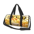 thumbnail image 2 of Xecao Honey Bee print Round Travel Duffel Bag is a foldable gym bag with an inner pocket, perfect for travel sports, 2 of 8