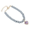 thumbnail image 3 of Collier pour Animaux de Compagnie Collier, Réglable Élégant Forme de Coeur Collier Ensemble Chat Perle Cou Sangle Pendentif Collier pour Chiot Chat Partie Quotidienne, 3 of 8