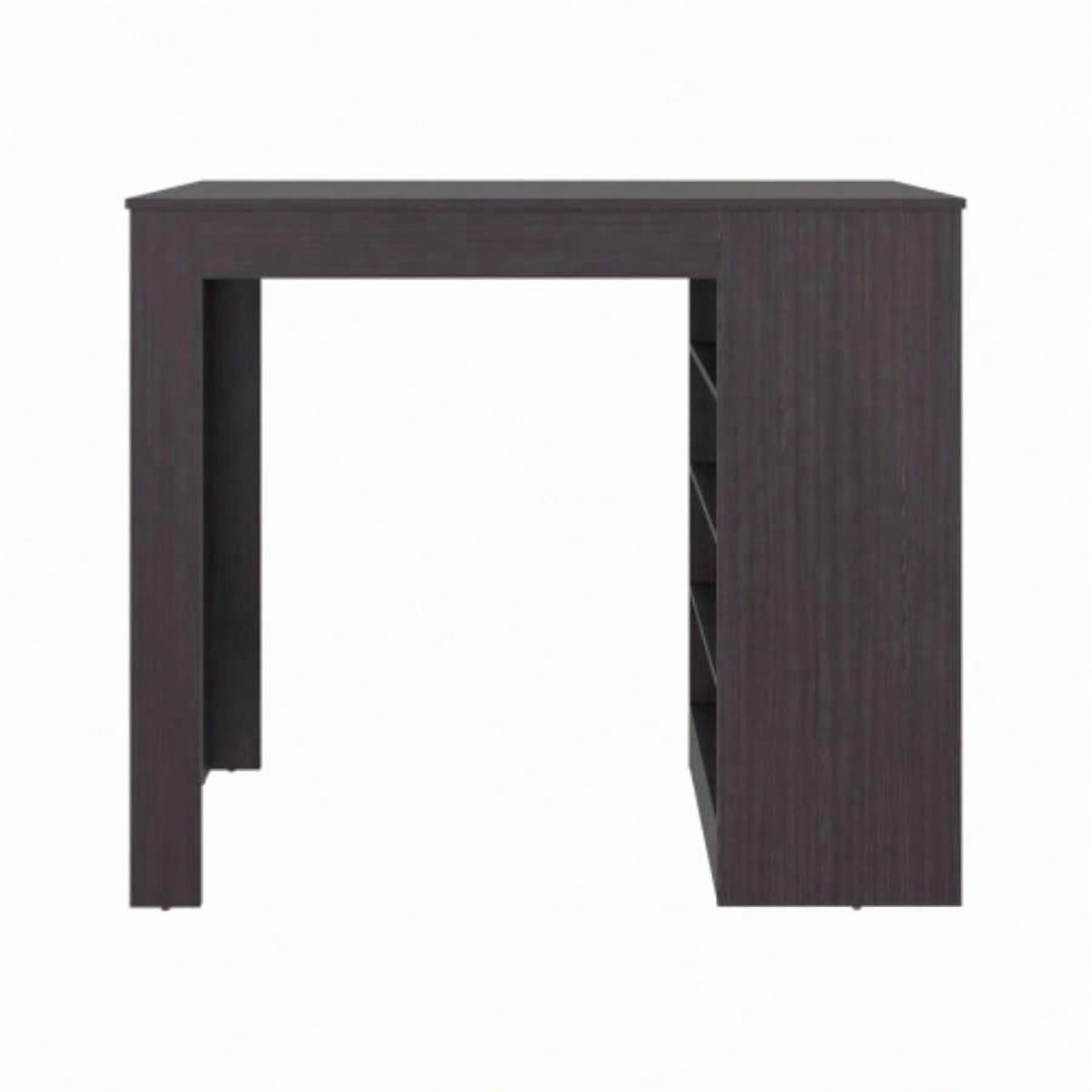 Modern Kitchen Island with 4 Storage Shelves, Finished in Black Wengue, Suitable for Small to Medium Kitchens