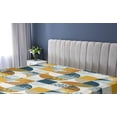 thumbnail image 5 of Ambesonne Retro Fitted Sheet, Grungy Quarter Circles Art, Twin Size, Dark Yellow Orange and Blue, 5 of 5