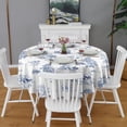 thumbnail image 2 of Round Waterproof Tablecloth 60×60 Inch, Boho Style Reusable Indoor/Outdoor Durable Table Cover for Party Kitchen Dinner Room Decor, 2 of 6