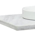 thumbnail image 3 of Bellaterra Home 430003-37R-WMRD 37 in. Carrara Marble Countertop & Single Round Right Sink, White, 3 of 4
