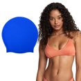 thumbnail image 6 of Large Swim Cap for Women Men, Waterproof Silicone Swimming Caps Ideal for Long Hair, Thick Curly Hair & Dreadlocks Braids Weaves Afro Hair - Keep Hairstyle Unchanged, 6 of 7