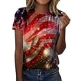 thumbnail image 1 of TSADFHJI Hauts de Noël Élégants pour Femmes Plus T-Shirt Imprimé Numérique 3D à Manches Courtes Col Rond TTTG Rouge, 1 of 4