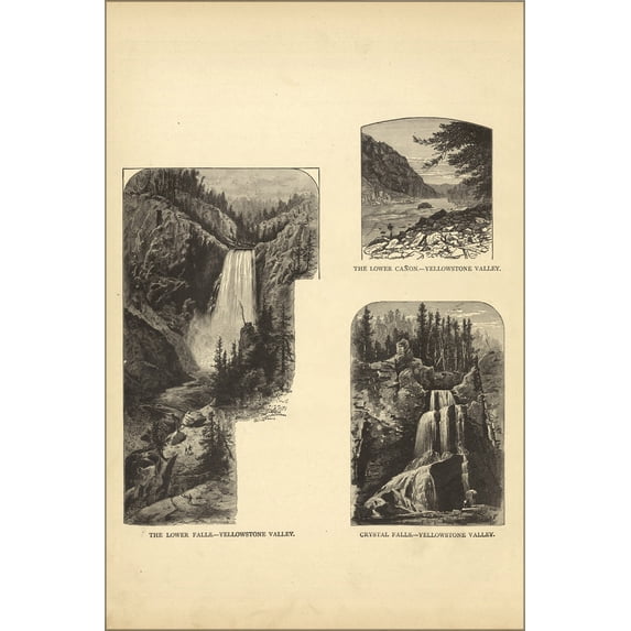 24"x36" Gallery Poster, views of yellowstone national park 1881