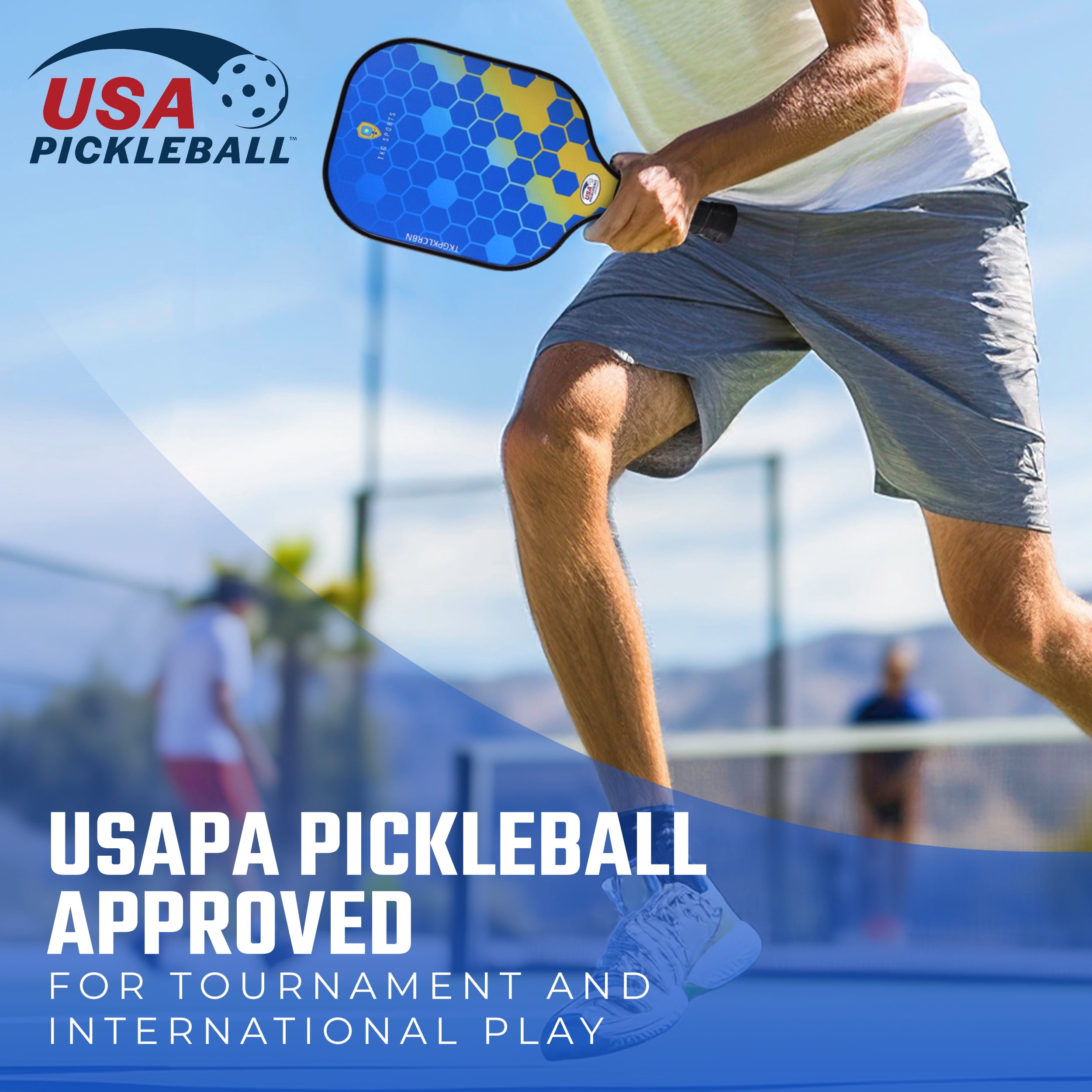 TKG Sports 14mm Carbon Fiber Pickleball Set with Bag - 2 USAPA Pickleball Paddles, 2 Indoor and 2 Outdoor Pickleball Balls, 2 Cooling Towels - Pickleball Rackets for Adults and Teens