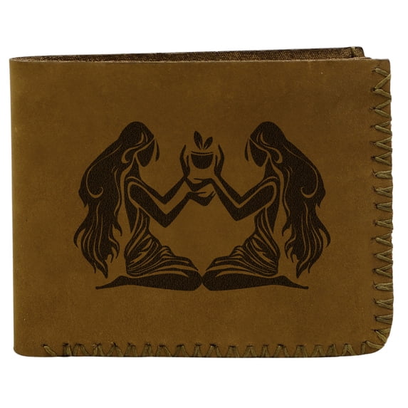 Men's Gemini Handmade Natural Genuine Pull-up Leather Wallet