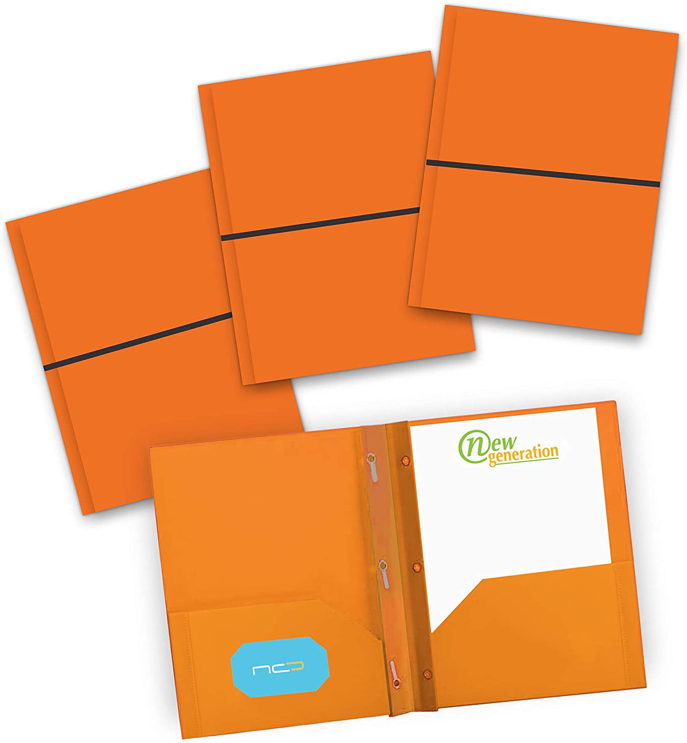 3 Pack Heavy Duty Plastic Folders 2 Pockets Portfolio Letter Paper School Office 
