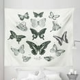 thumbnail image 1 of Animal Tapestry, Spring Arrangement of Hand Drawn Butterflies Modern Realistic Art, Fabric Wall Hanging Decor for Bedroom Living Room Dorm, 5 Sizes, Black Grey and White, by Ambesonne, 1 of 1