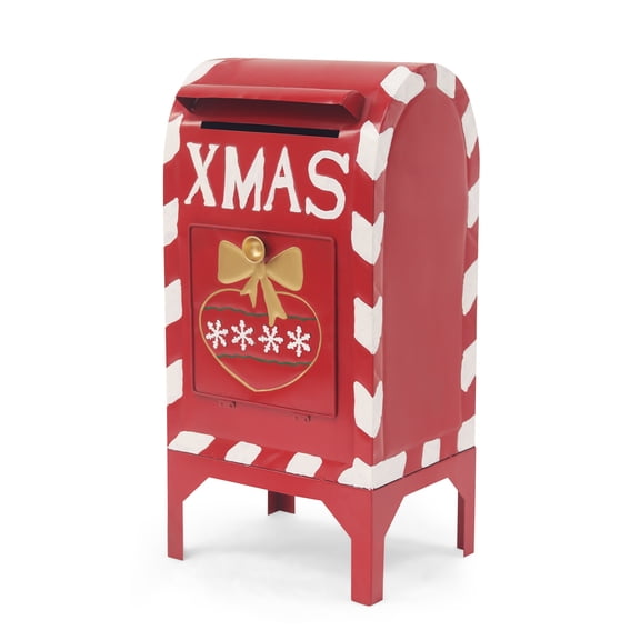 Luckynote Red Iron Christmas Mailbox Decoration