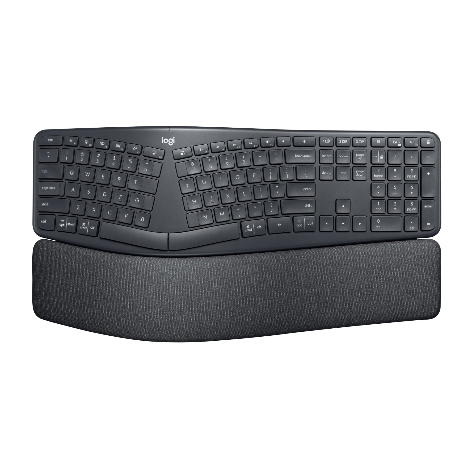 Logitech ERGO Series K860 Wireless Ergonomic Keyboard - Split Keyboard, Wrist Rest - Graphite