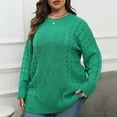 thumbnail image 2 of AGWOLF Cable Knit Sweaters for Women Plus Size Crewneck Pullover Tops Long Sleeve Chunky Jumpers Soft Cozy Warm Sweater XXL, 2 of 7