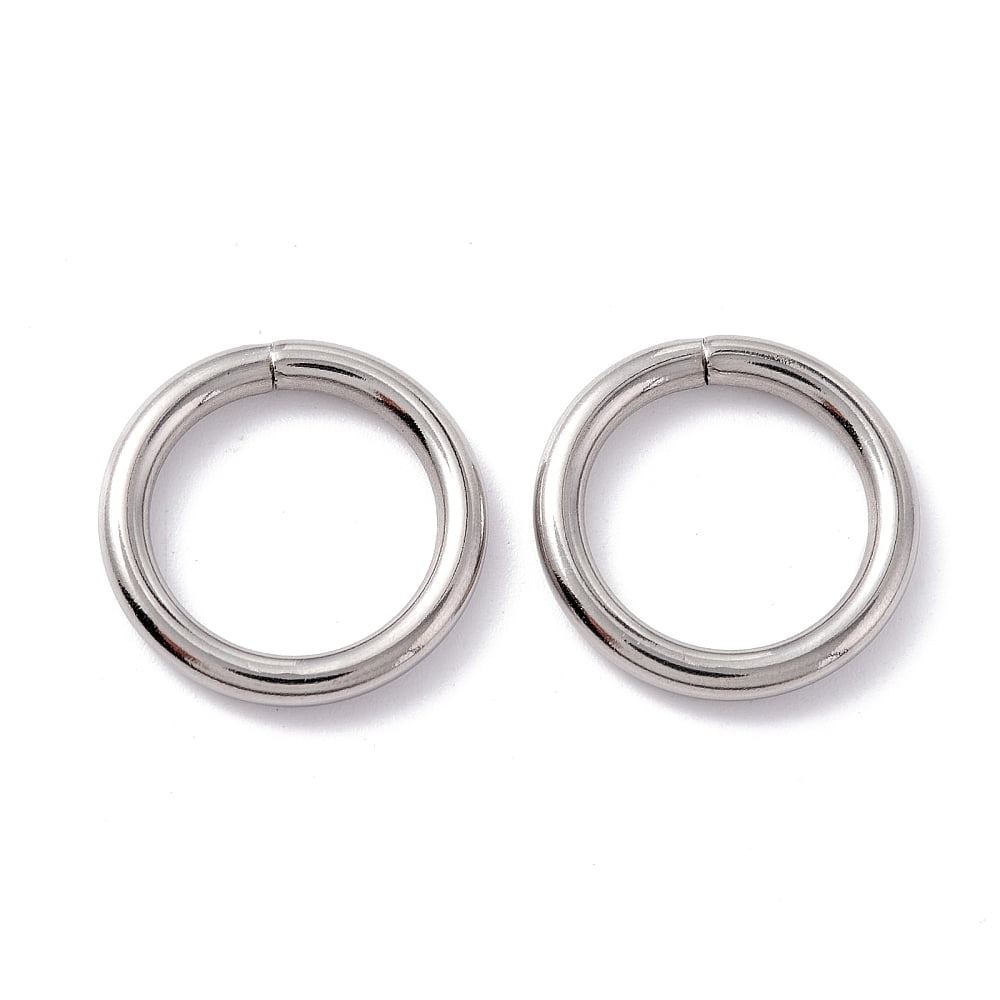 304 Stainless Steel Open Jump Rings Saw Cut Round Stainless Steel Color 15x2mm 12 Gauge Inner Diameter: 11.2mm