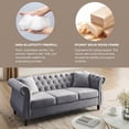 thumbnail image 5 of Sailvan 80" Chesterfield Velvet Sofa, 3 Seater Tufted Couch with Nailhead Trim and Rolled Arms Grey, 5 of 7