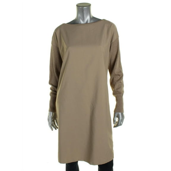 Lauren Ralph Lauren Womens Petites Twill Front Knit Sweaterdress