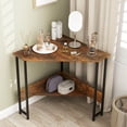 thumbnail image 5 of Costway Triangle Computer Desk Corner Desk Home Office w/Power Outlets USB Ports Rustic, 5 of 10