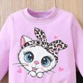 thumbnail image 4 of NOLDARES Infant Toddler Girls Cute Winter Outfits 2pcs Set Long Sleeve Soft Tee and Elastic Waist Pants Clothes Clothing(Purple,2-3 Y), 4 of 5