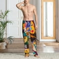 thumbnail image 6 of Lsque Abstract Musical Faces Print Men's Pajama Pants, Lounge Pant - Comfortable Home Wear,Elastic Waistband, Stylish Design-Small, 6 of 9
