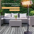 thumbnail image 7 of SereneLife Infrared Patio Heater, Electric Patio Heater for Indoor/Outdoor Use, Portable Stand Heater with Remote Control, 1500 W, for Restaurant, Patio, Backyard, Garage, Decks (Black), 7 of 7