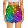 thumbnail image 4 of Goofa Colorful Glitter Printed Women 2 in 1 Running Shorts,Quick Dry Athletic Workout Shorts,High Waisted Athletic Shorts with Liner Pockets-Large, 4 of 9