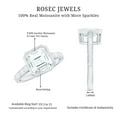 thumbnail image 6 of Rosec Jewels 7 MM Asscher Cut Moissanite Solitaire Ring in Bezel Setting with Sleek Accent, 10K White Gold, US 8.50, 6 of 9