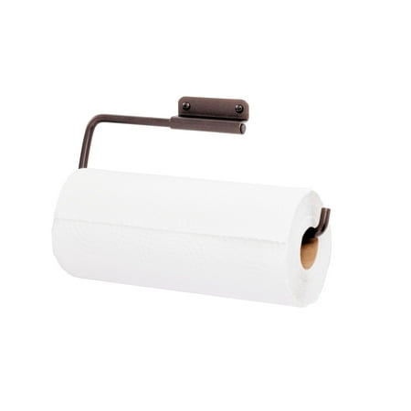 iDesign Swivel Paper Towel Holder for Kitchen, Wall Mount, Under Cabinet, Bronze