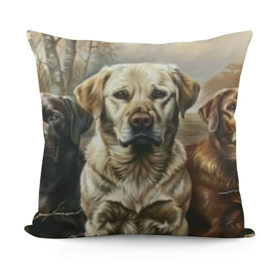 SHANXI Collection Pillow Set Pillow Case Black White Brown Dogs Throw Pillows Covers Dog Throw Pillows Home Decorative for Sofa Dog Pillow Set 12x12in