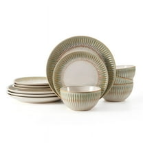 Pfaltzgraff Hensley 12 Piece Stoneware Dinnerware Set Green
