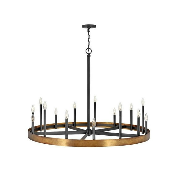 Modern Fifteen Light Chandelier in Weathered Brass Black Finish Bailey Street Home 81-Bel-4160219