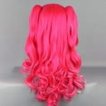 thumbnail image 4 of Peluca de Cabello Humano Unique Bargains 28' Rosa Rojo Rizado con Gorro, 4 of 6