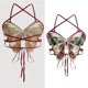 thumbnail image 2 of Crisscross Tie Backless Crop Top Vests for Women Summer Butterfly Embroidery Sexy Halterneck Strappy Camisole Beach Bras light gray, 2 of 4
