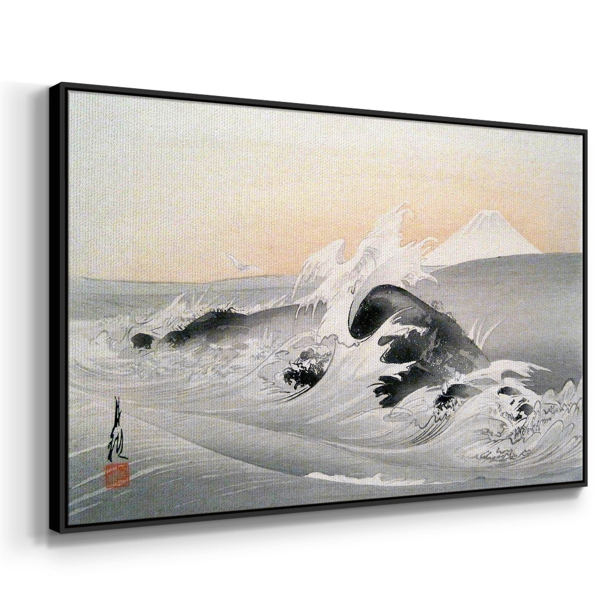 Vintage Landscape-CCCI By Wexford Home Framed in Black Wood Gallery Wrapped Canvas 25 in. x 37 in.