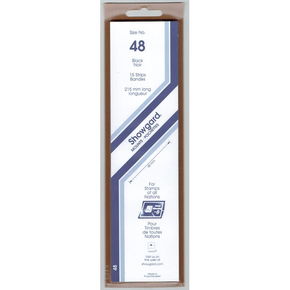 Showgard Stamp Mounts Size 48 Strip Black