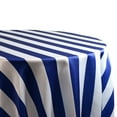 thumbnail image 2 of Your Chair Covers - 72 Inch Square Satin Table Overlay Royal Blue/White Striped, 2 of 3