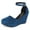 Blue, variant on YDN Women Classic Round Closed Toe Wedge High Heeled Pumps Ankle Strap Sandals D'Orsay Platform Casual Dressy Shoes Size 7 Blue