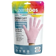 ZenToes Moisturizing Gloves with Gel - Dry Hands Treatment - 1 Pair (Cotton Pink)