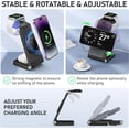 thumbnail image 6 of Magnetic Wireless Charger Station, 3 in 1 Foldable 18W fast Wireless Charger,Travel Charger for Multiple Devices fit for iPhone 16/15/14/13/12 Plus Pro Max, iWatch & Airpods, Black (with Adapter), 6 of 13