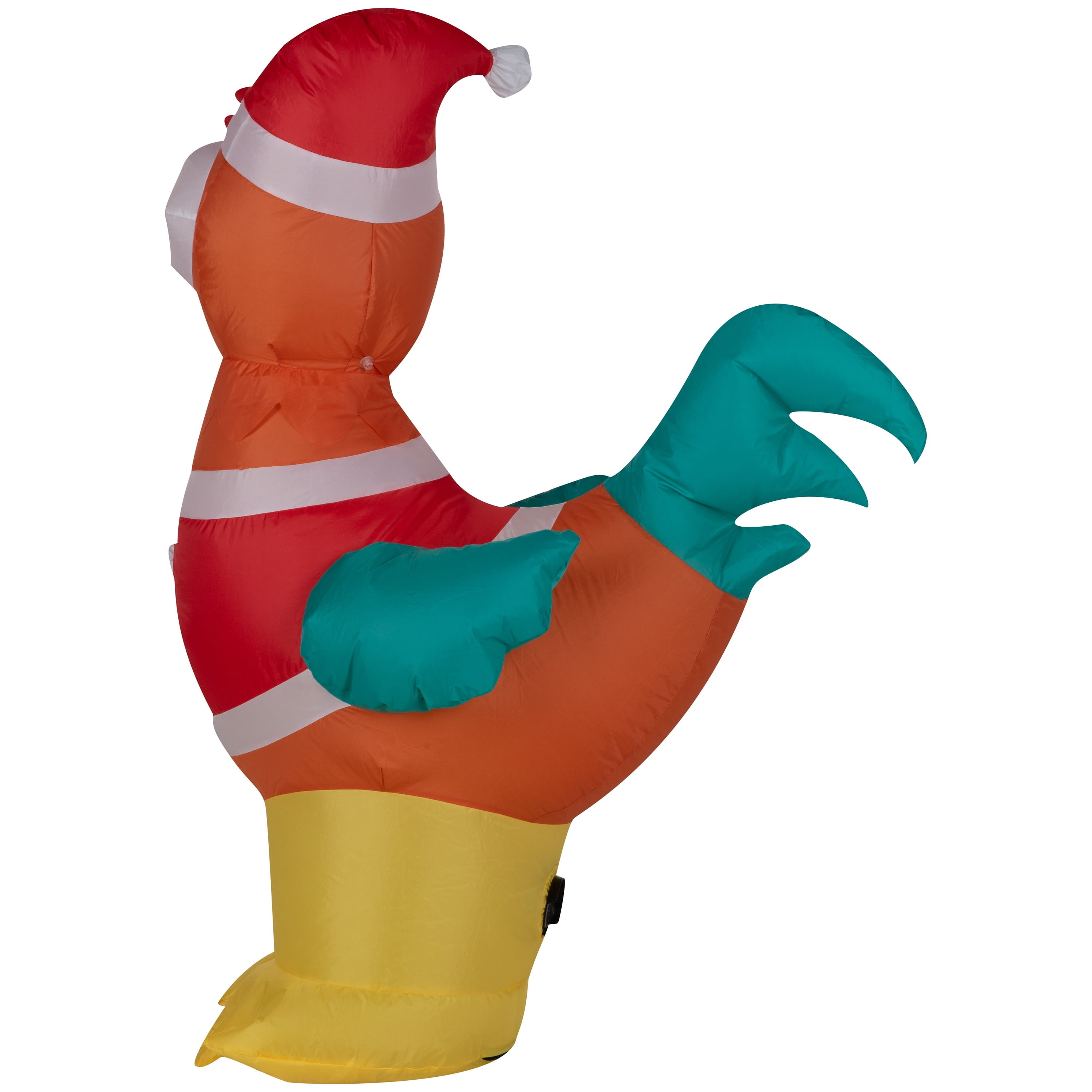 Multicolor Rooster in Santa Suit Christmas Airblown Yard Inflatable, 3.5', by Holiday Time